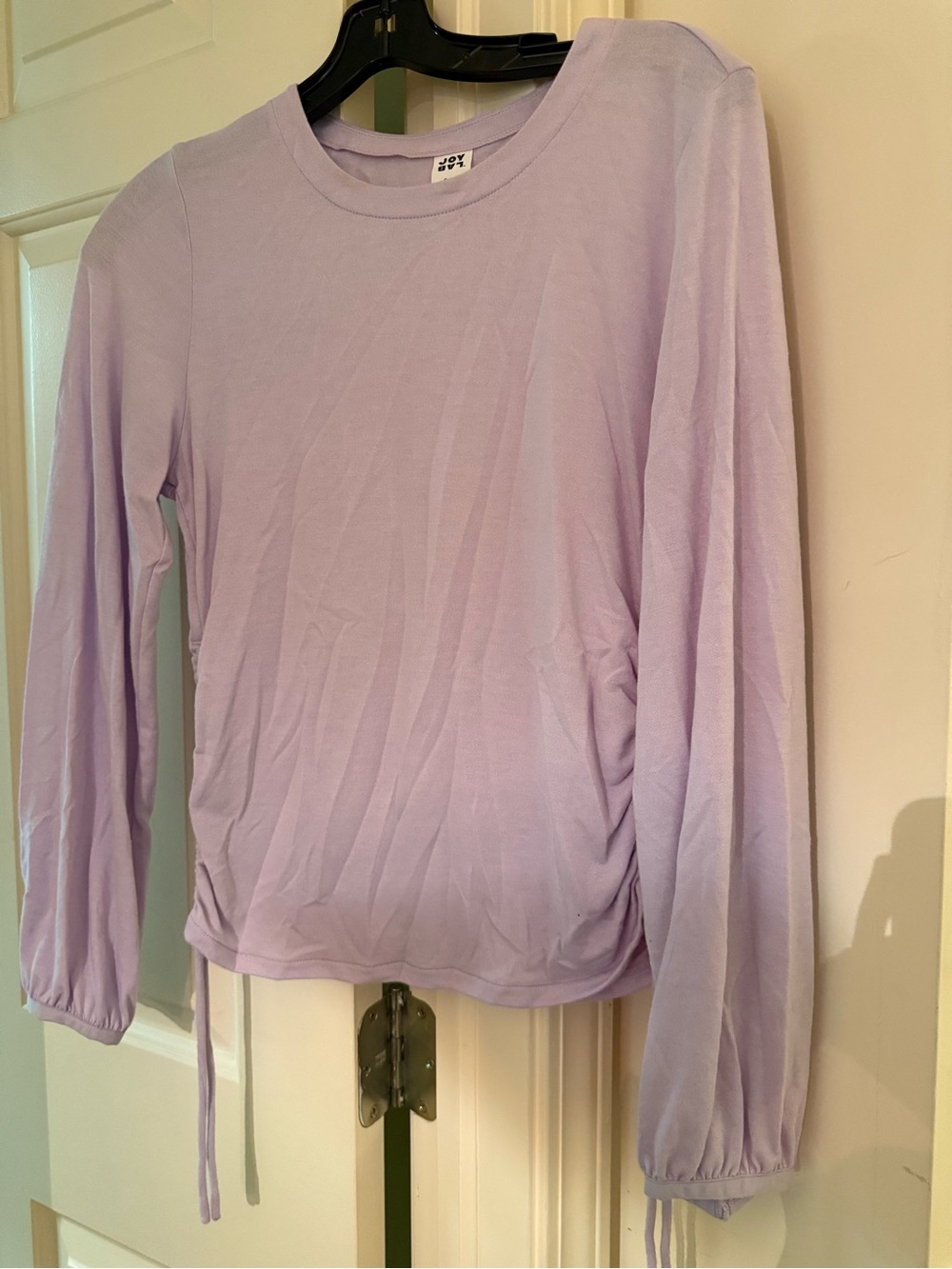 JoyLab Lilac Long Sleeve Ruched Side Top